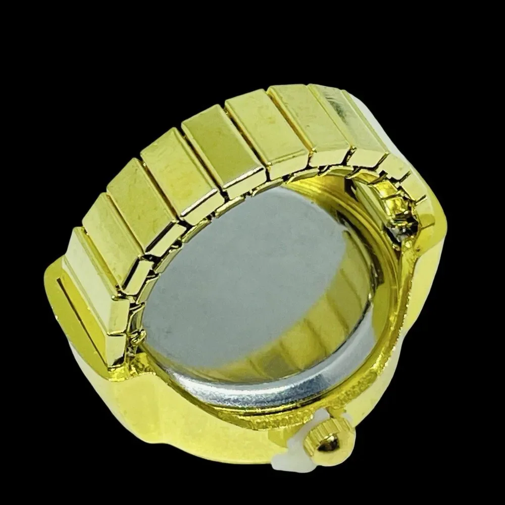 BOZHI Ring Watch Gold Design With Crystals New